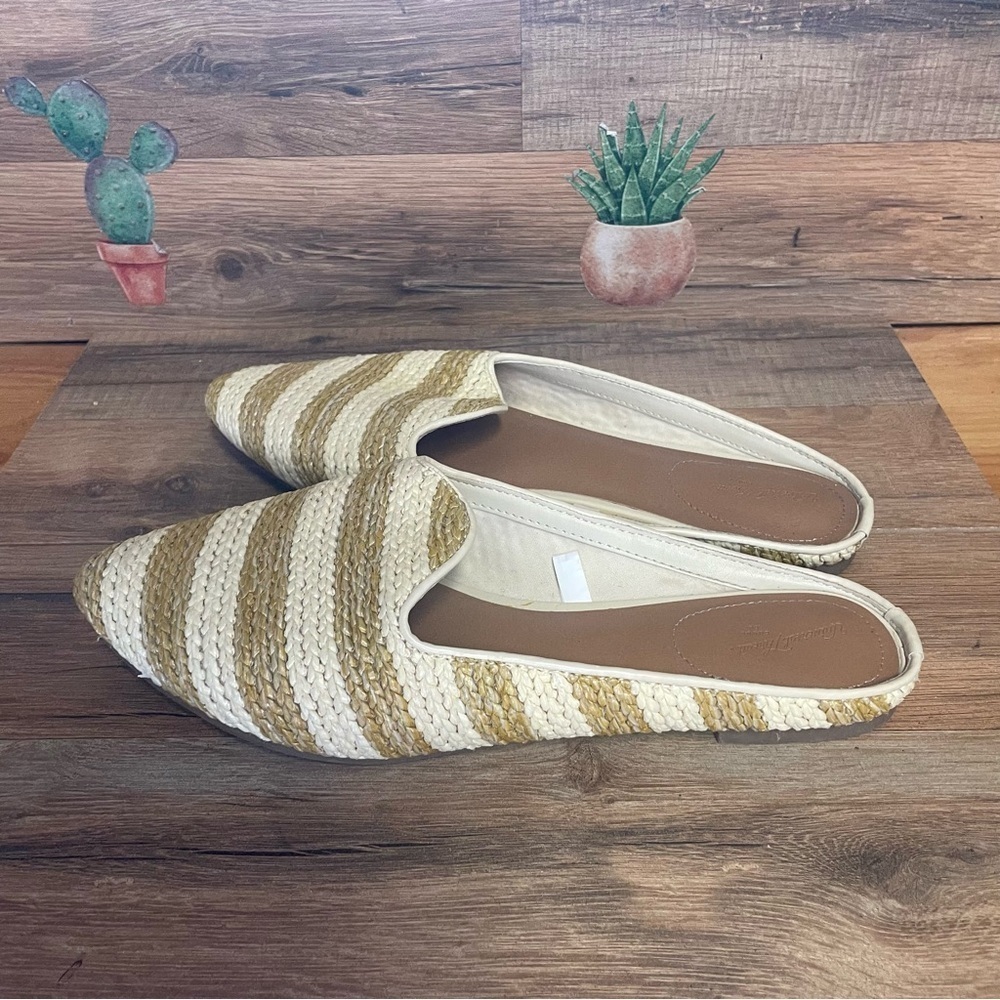 Universal Threads women’s Rattan Stripe Mules size 9.5 neutral tan beige - Picture 5 of 6